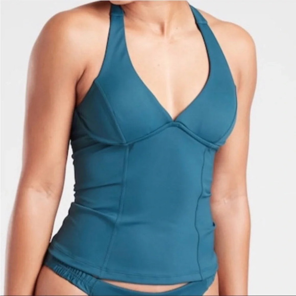 Athleta Teal Sculpted Halter Tankini Swim Top Size 34 B/C NWT - Picture 1 of 10